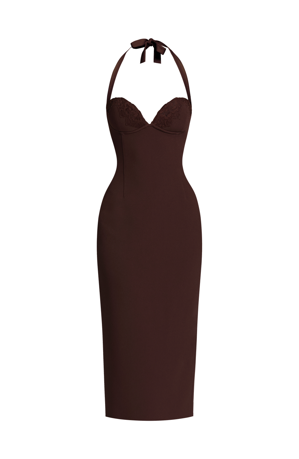 Flourenne Cassiana Midi Dress in Plum Brown