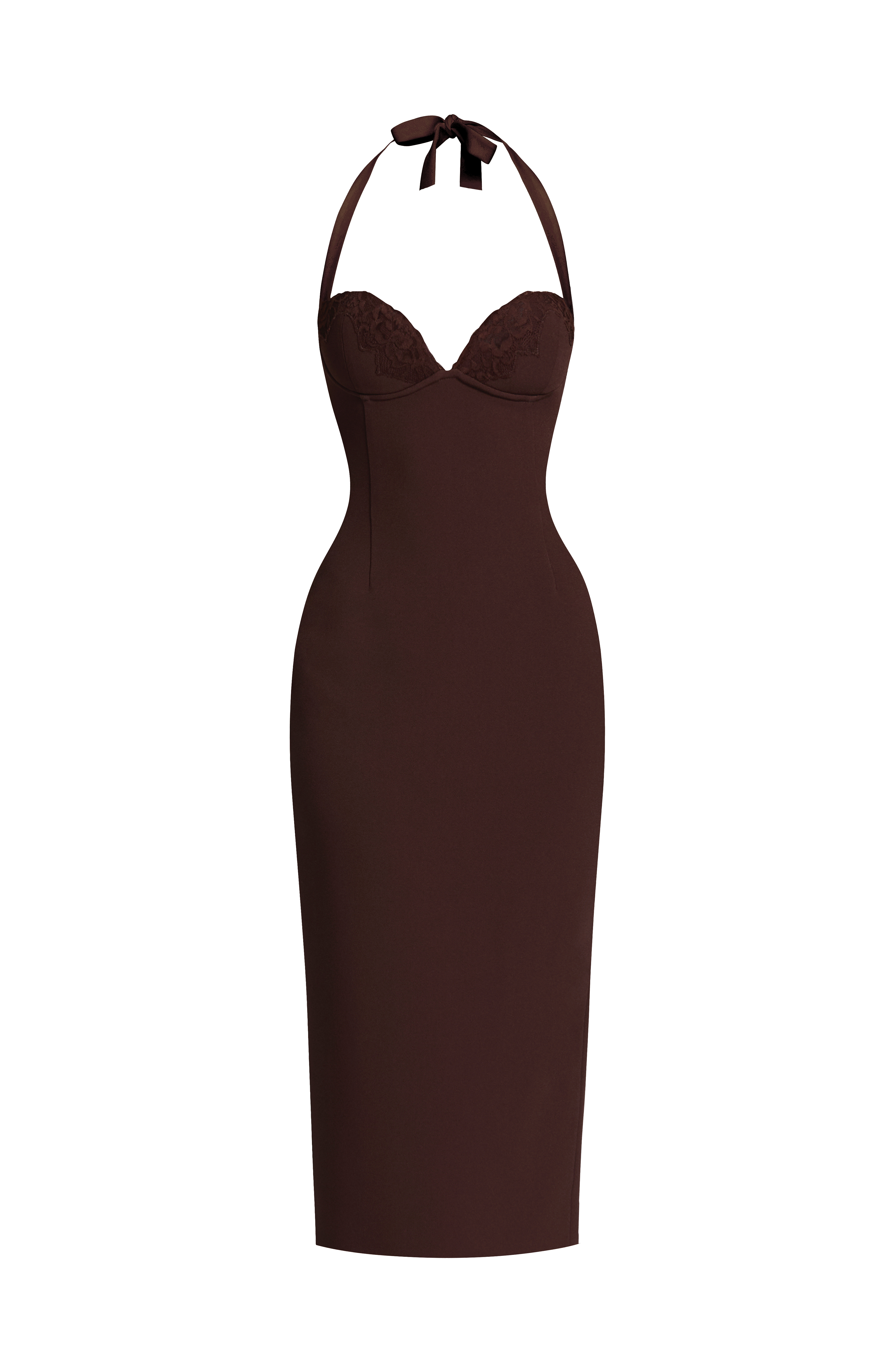 Flourenne Cassiana Midi Dress in Plum Brown