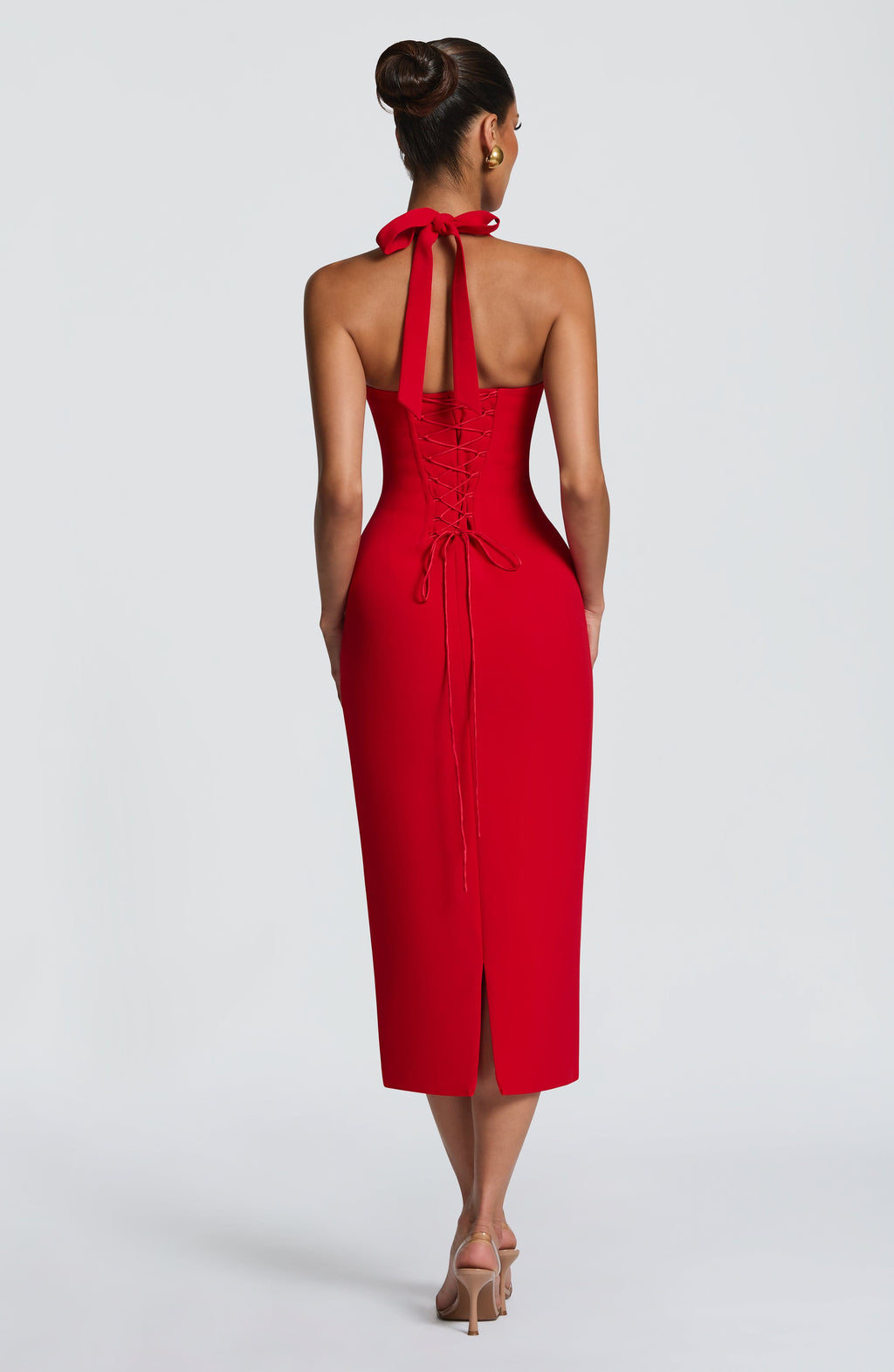 Flourenne Cassiana Midi Dress in Red