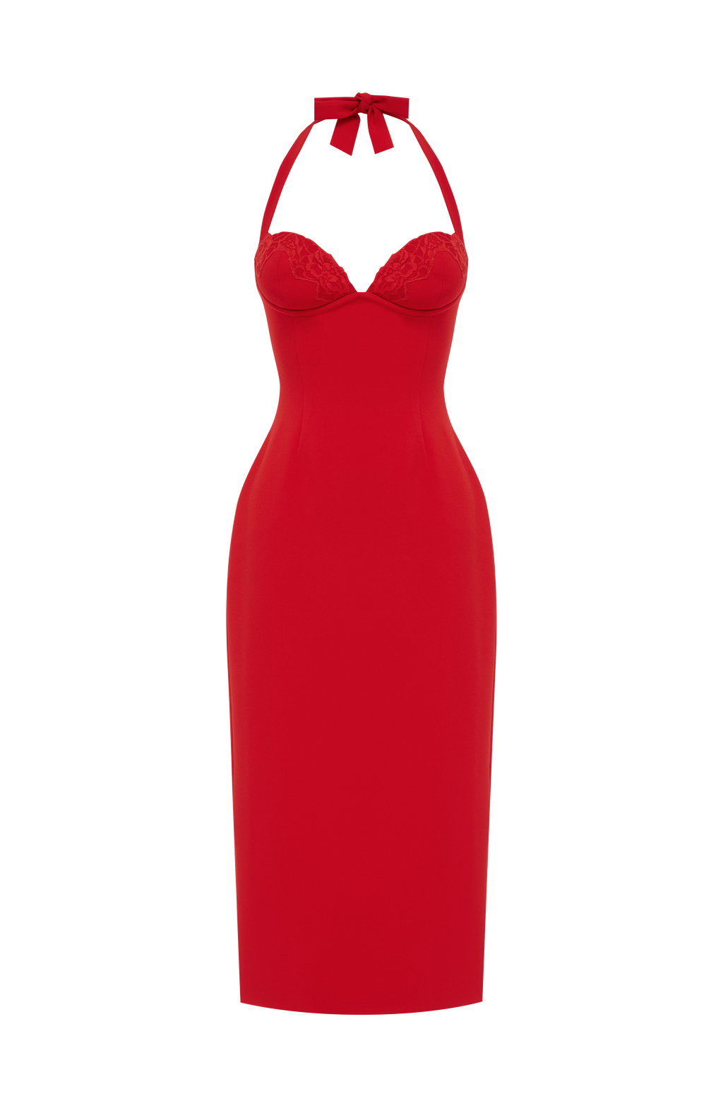 Flourenne Cassiana Midi Dress in Red