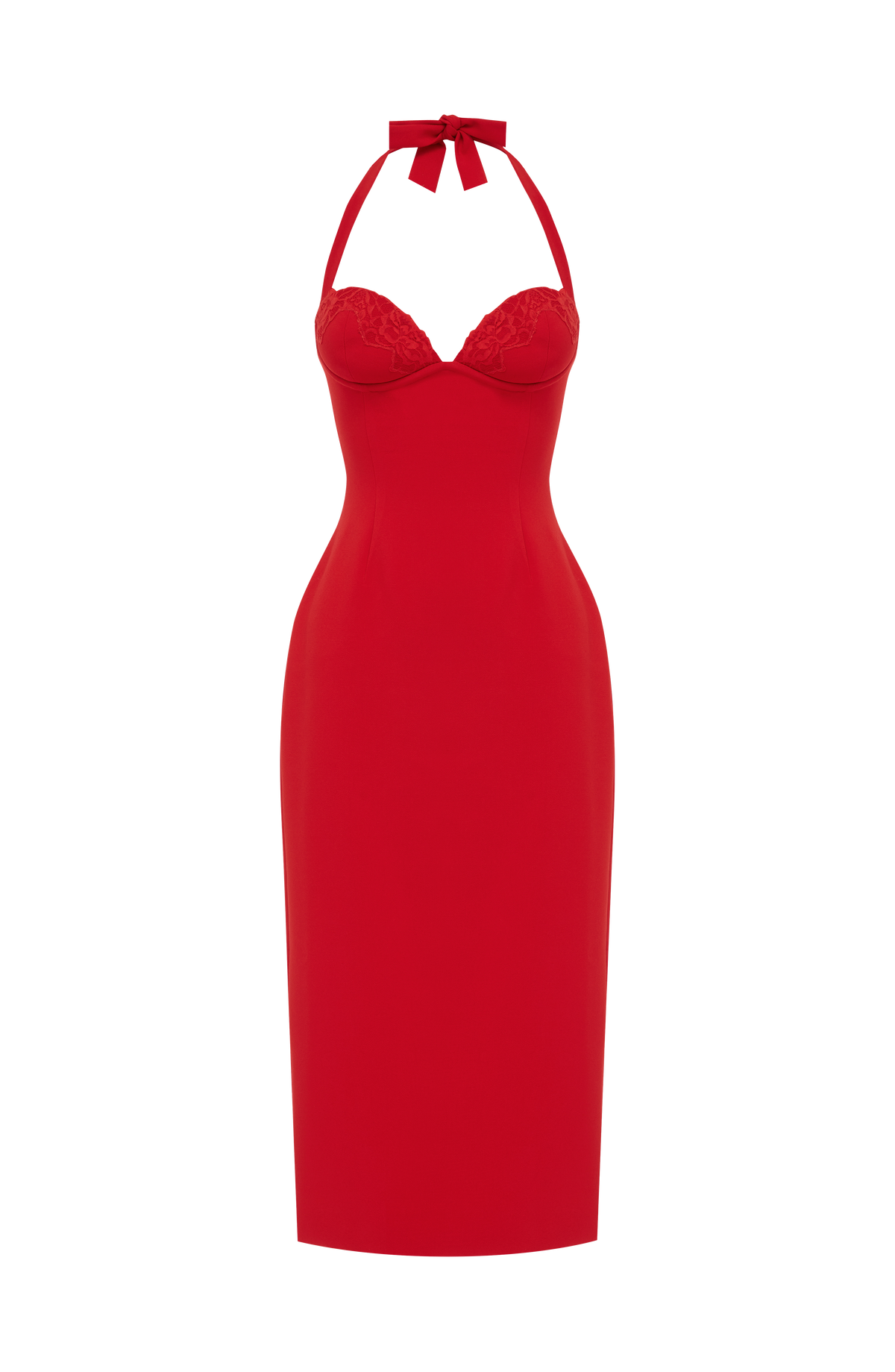 Flourenne Cassiana Midi Dress in Red
