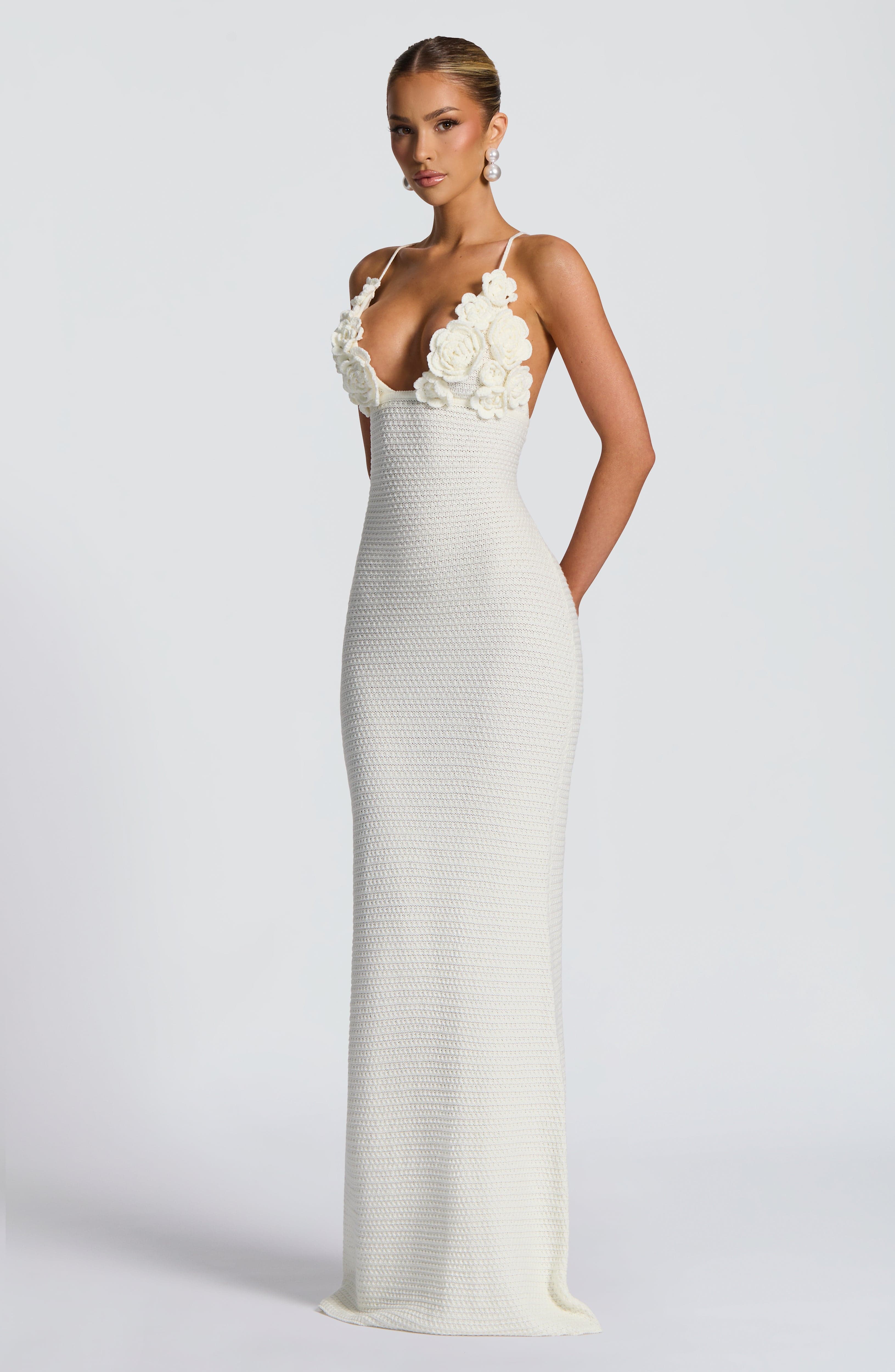 Flourenne Celanya Maxi Dress in Ivory