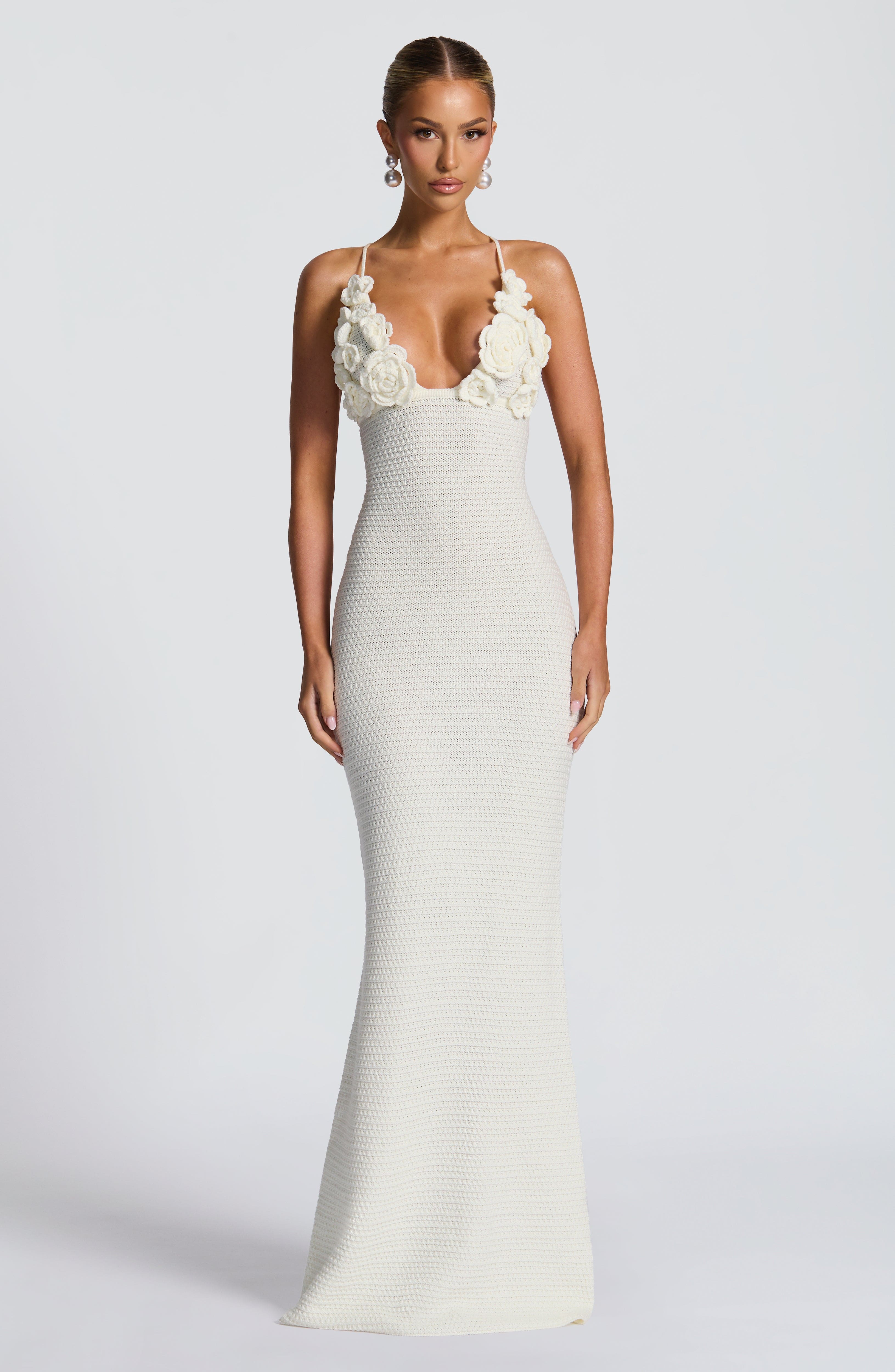 Flourenne Celanya Maxi Dress in Ivory