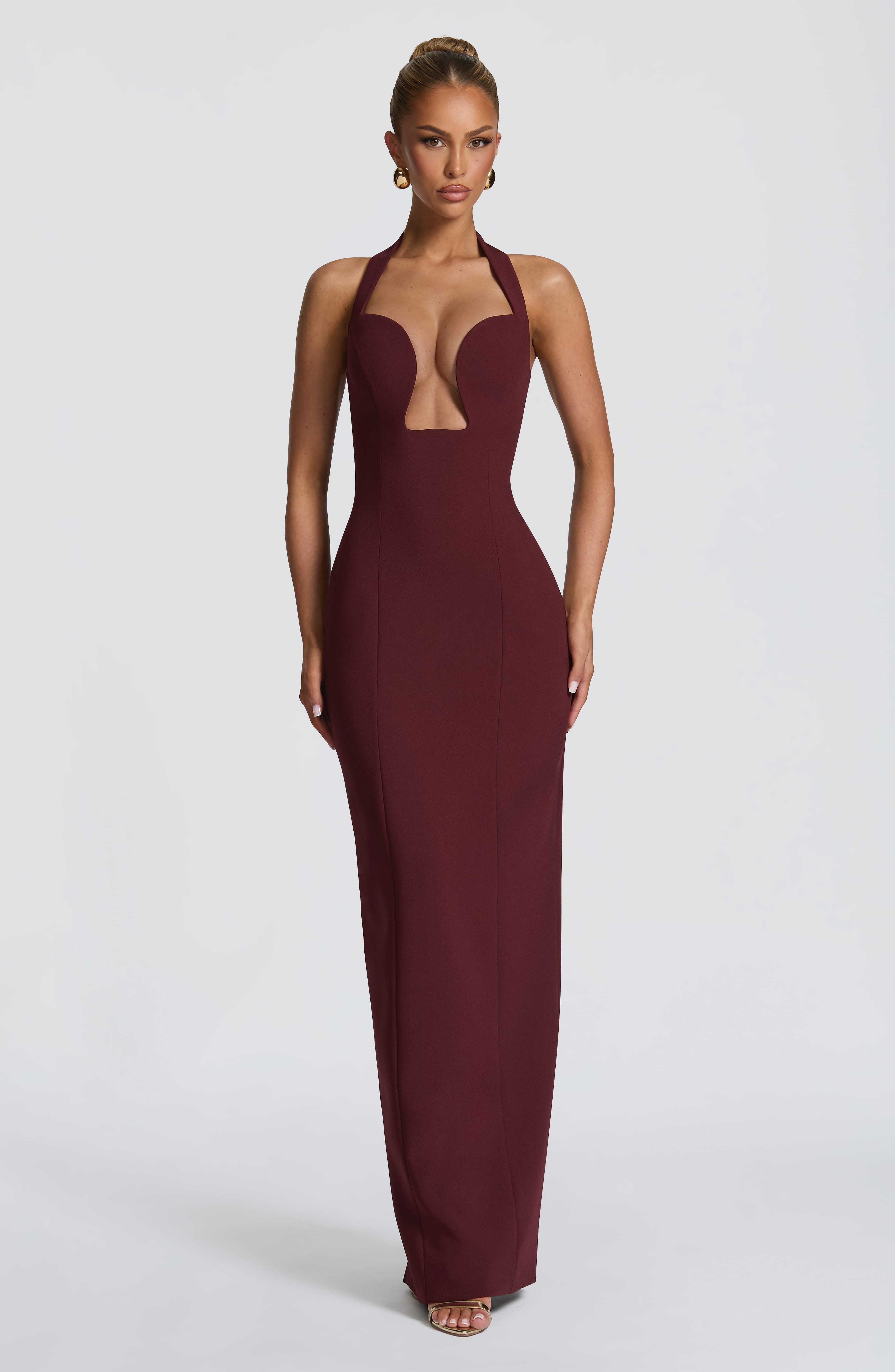 Flourenne Charlotta Maxi Dress in Cherry Lacquer