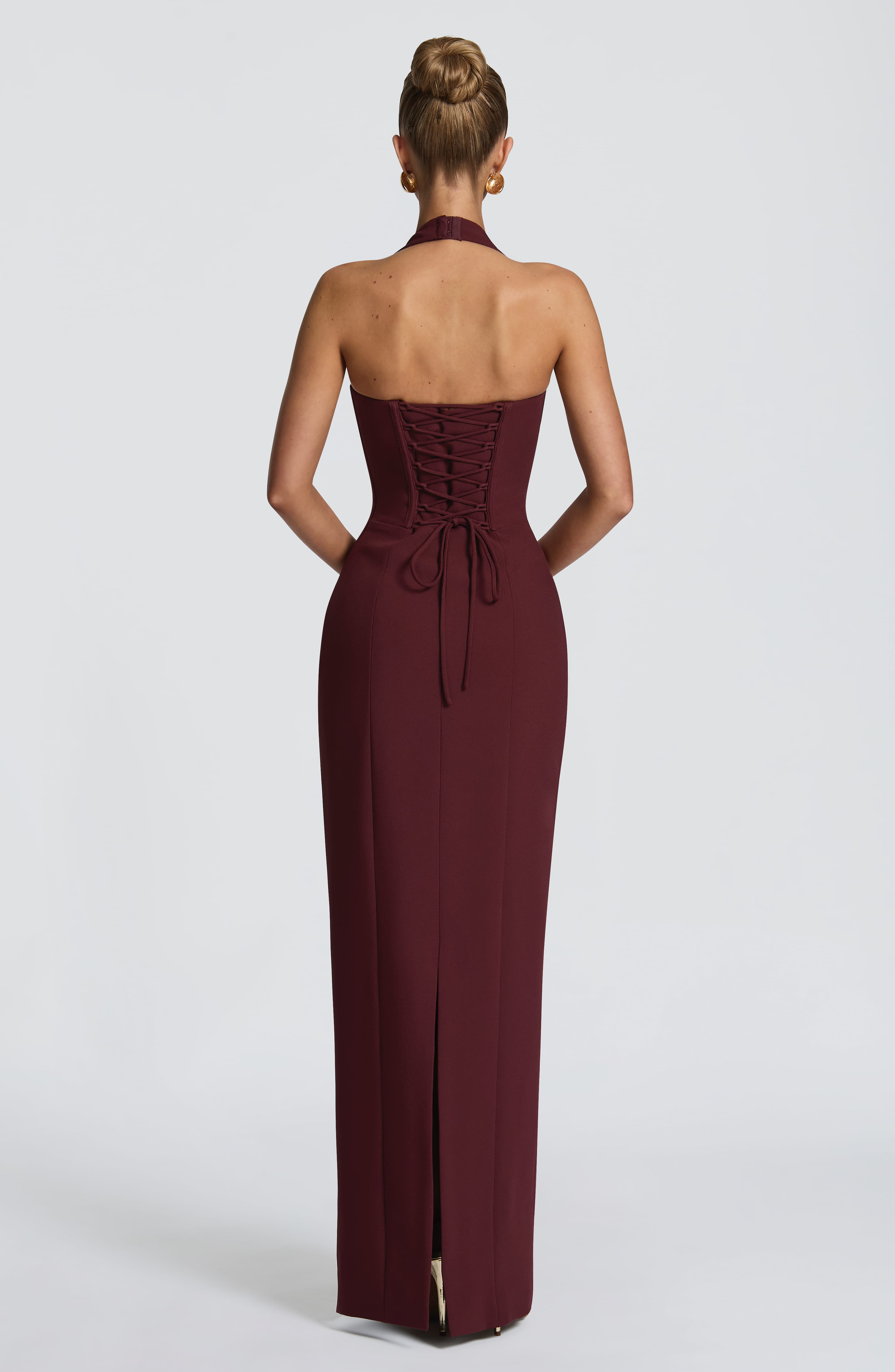 Flourenne Charlotta Maxi Dress in Cherry Lacquer
