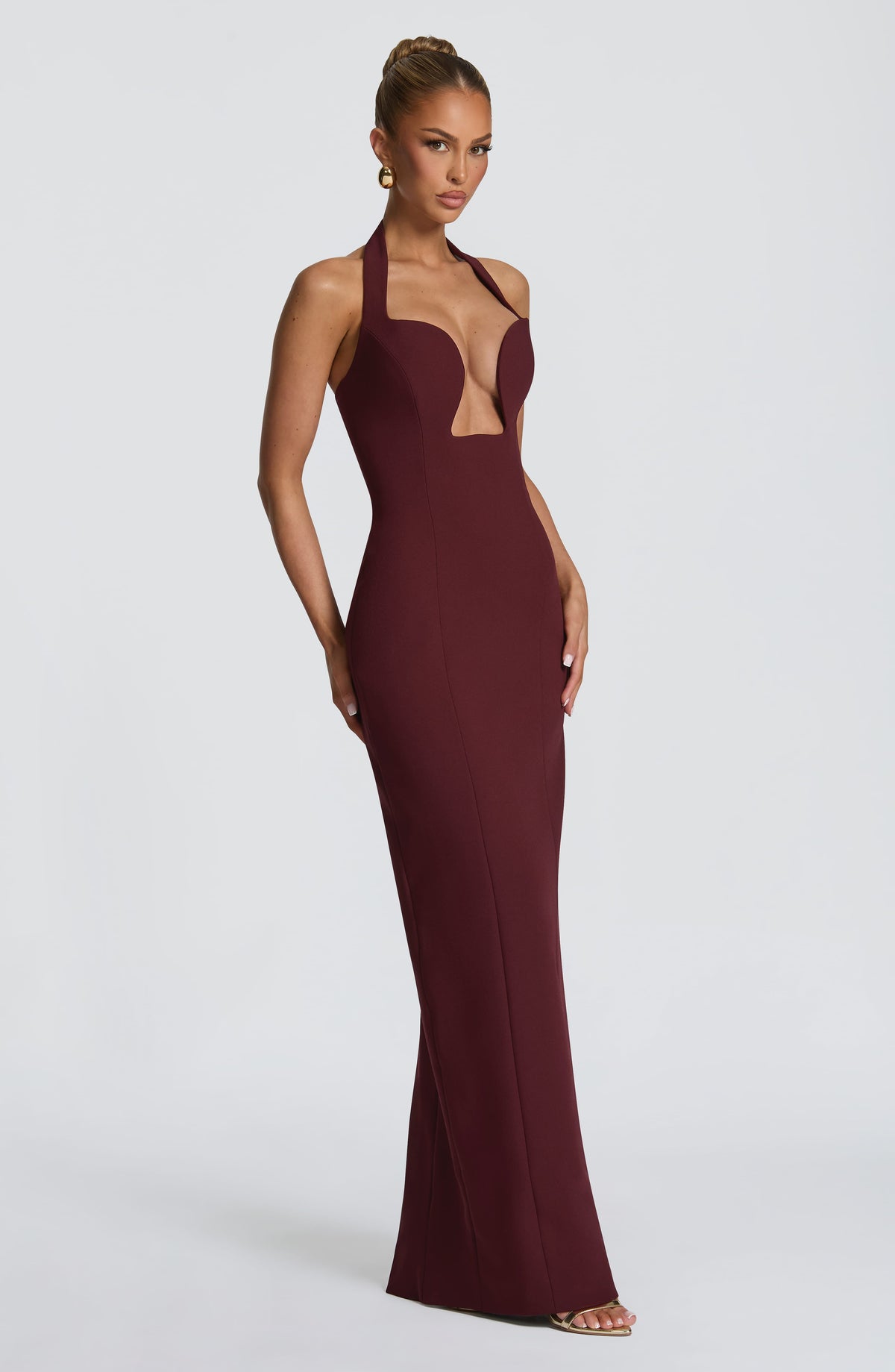 Flourenne Charlotta Maxi Dress in Cherry Lacquer