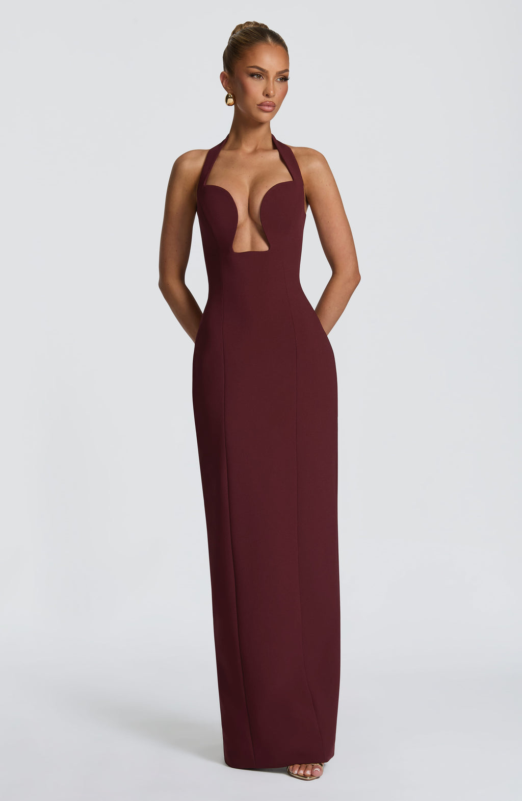 Flourenne Charlotta Maxi Dress in Cherry Lacquer