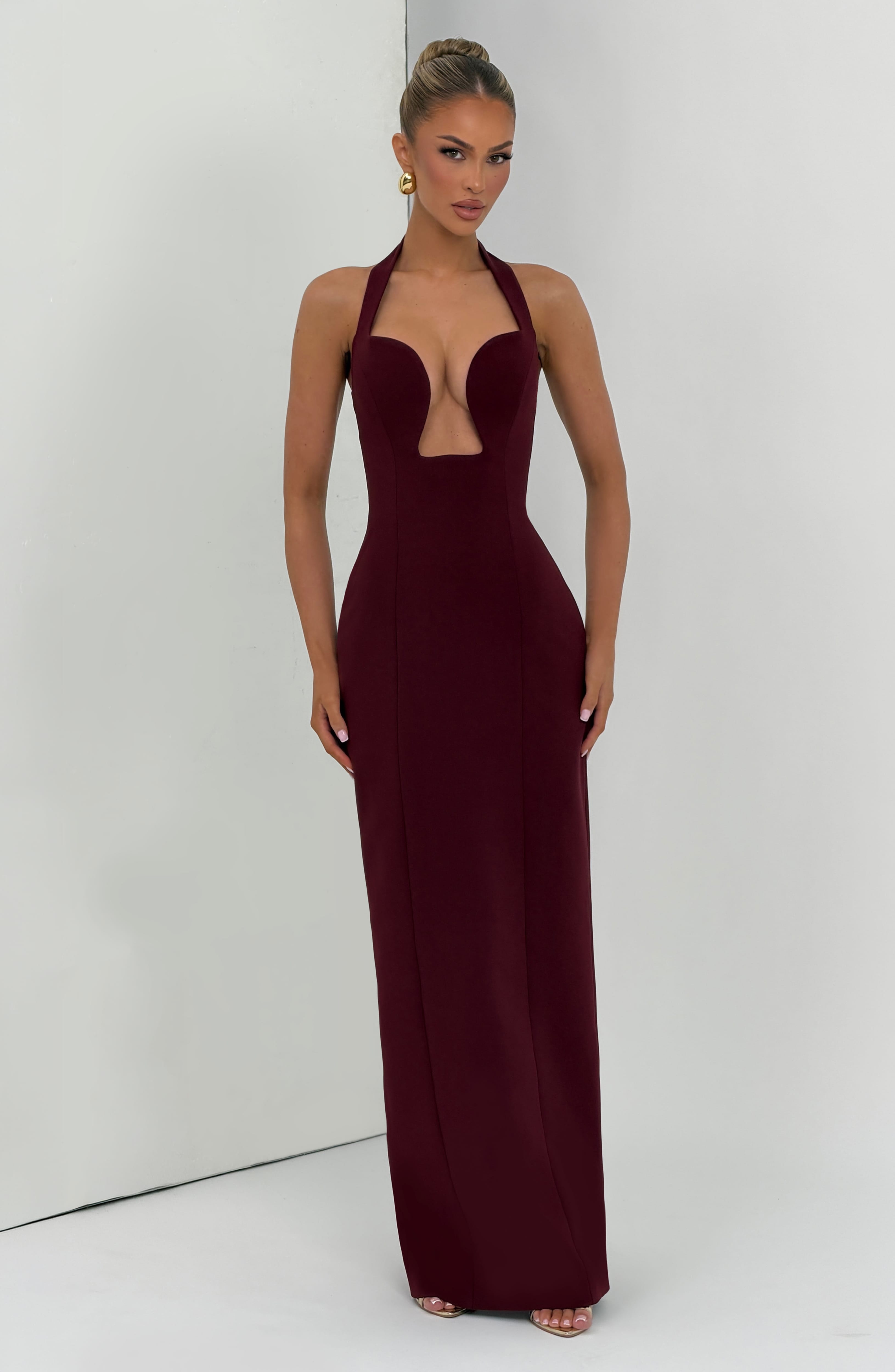 Flourenne Charlotta Maxi Dress in Cherry Lacquer