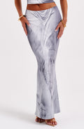 Flourenne Charmelle Maxi Skirt in Grey Body Print