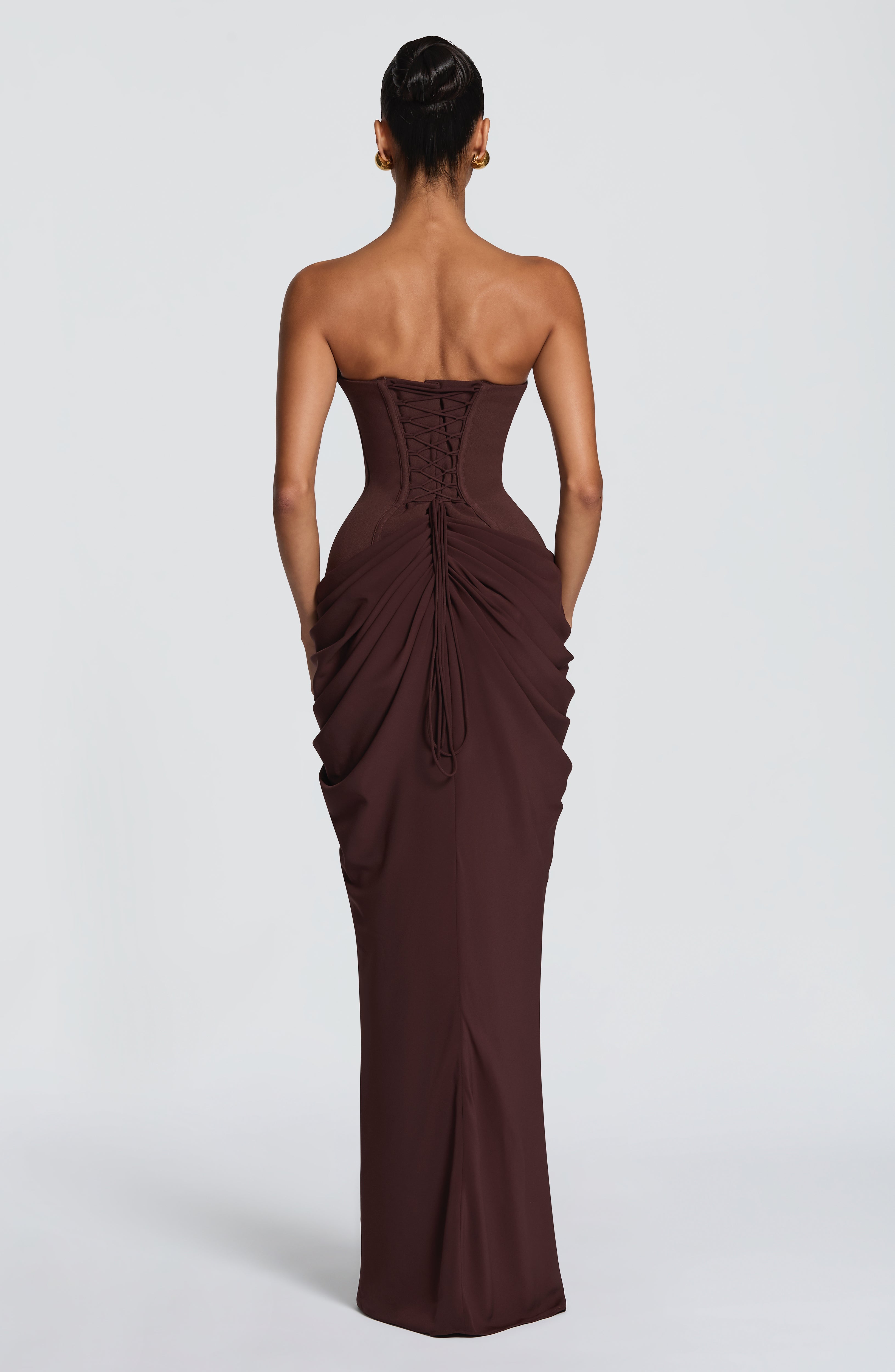 Flourenne Chiarra Maxi Dress in Plum Brown