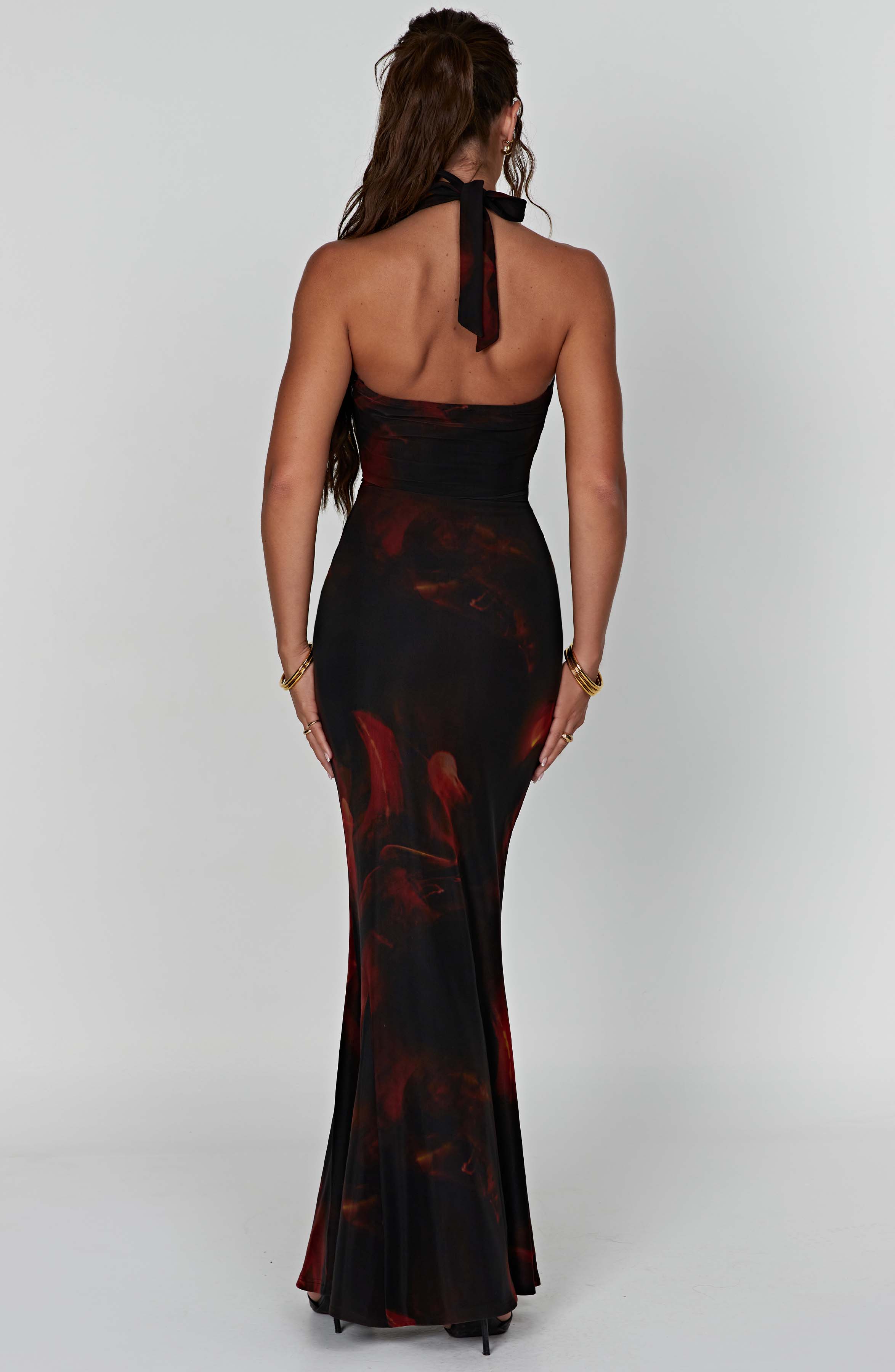 Flourenne Chrisella Maxi Dress in Fire Print