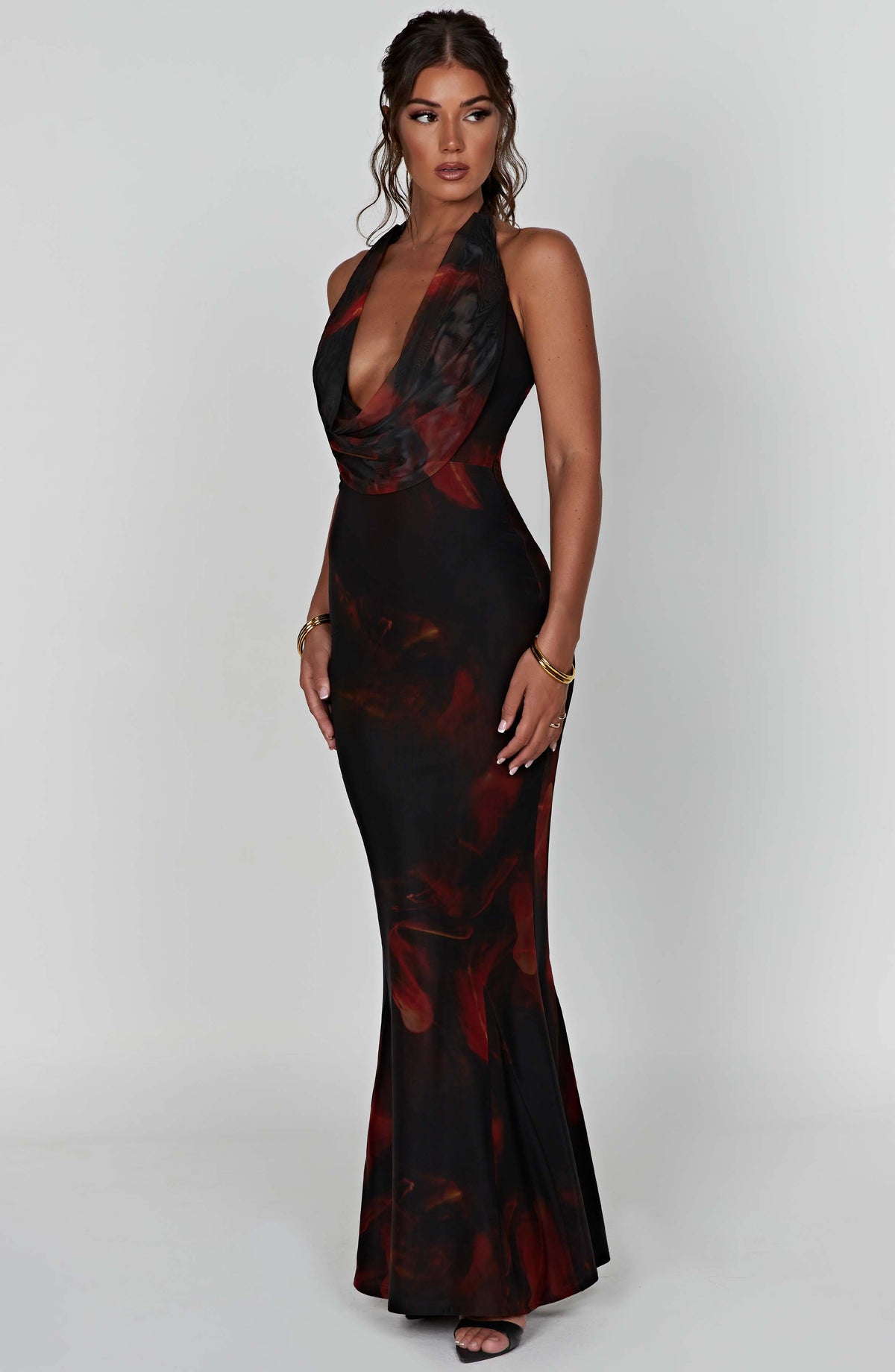 Flourenne Chrisella Maxi Dress in Fire Print