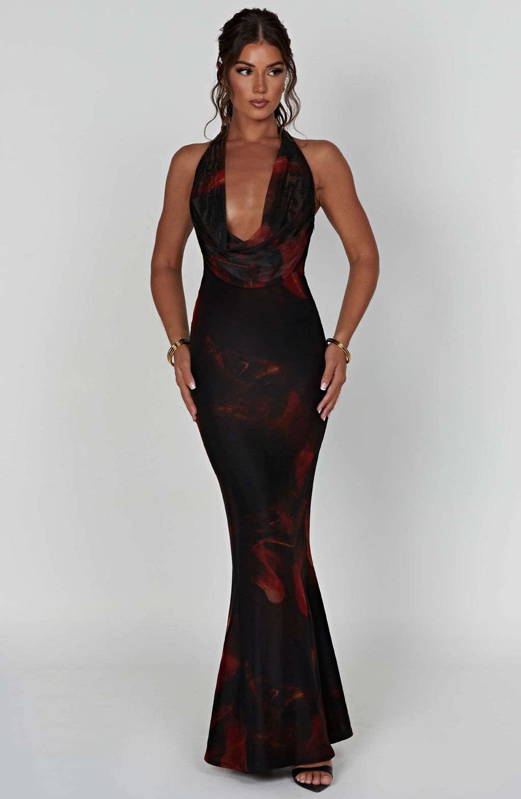 Flourenne Chrisella Maxi Dress in Fire Print