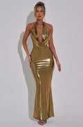 Flourenne Chrisella Maxi Dress in Gold