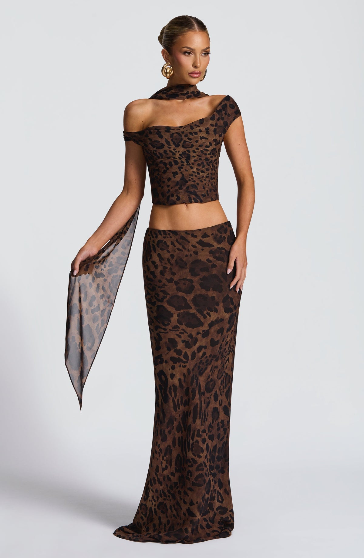 Flourenne Chrysalie Maxi Skirt in Leopard Print