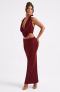 Flourenne Chryselle Maxi Skirt in Burgundy