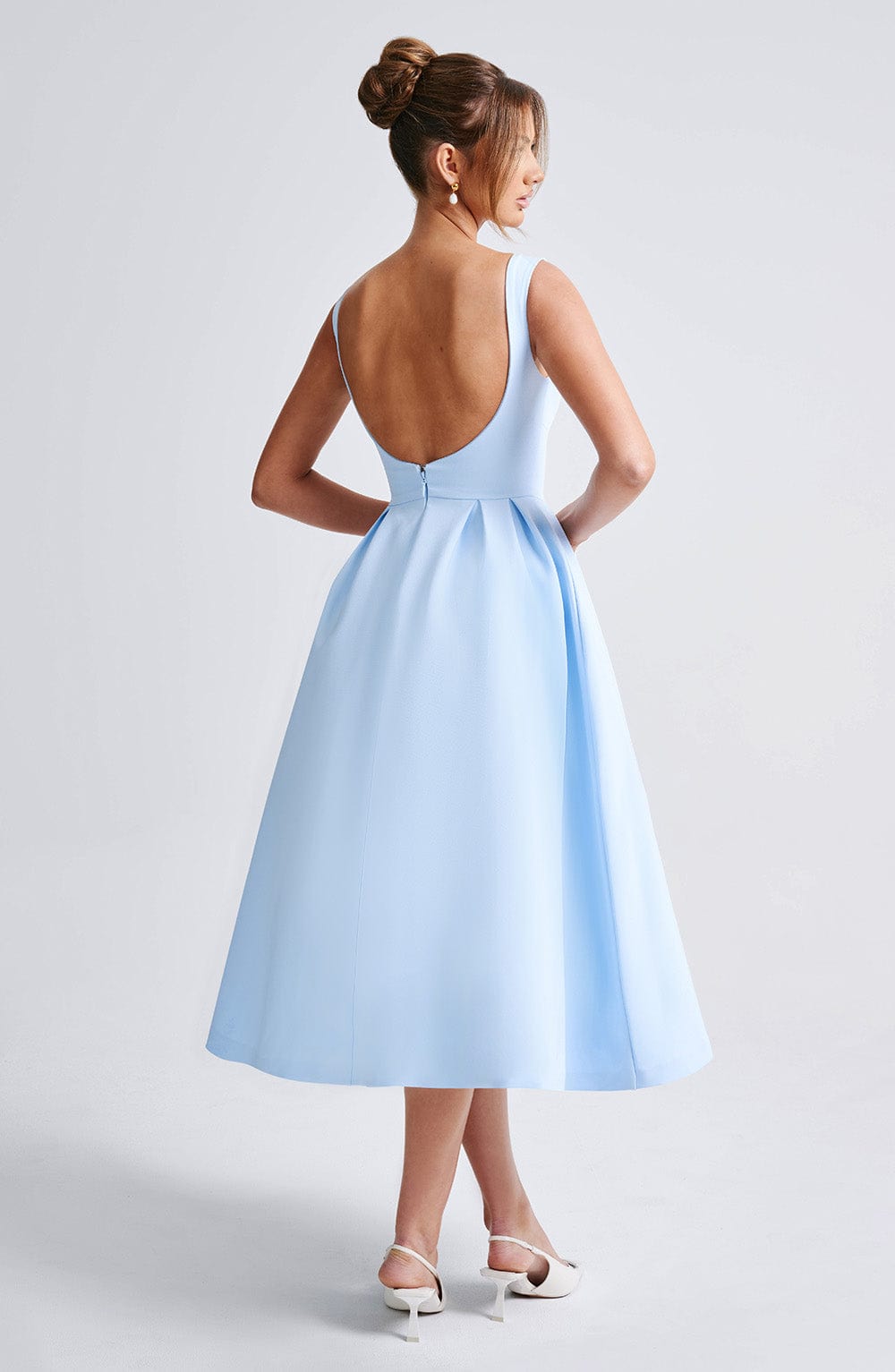 Flourenne Clarabelle Midi Dress in Blue