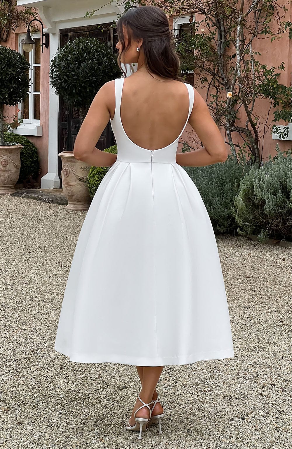 Flourenne Clarabelle Midi Dress in Ivory