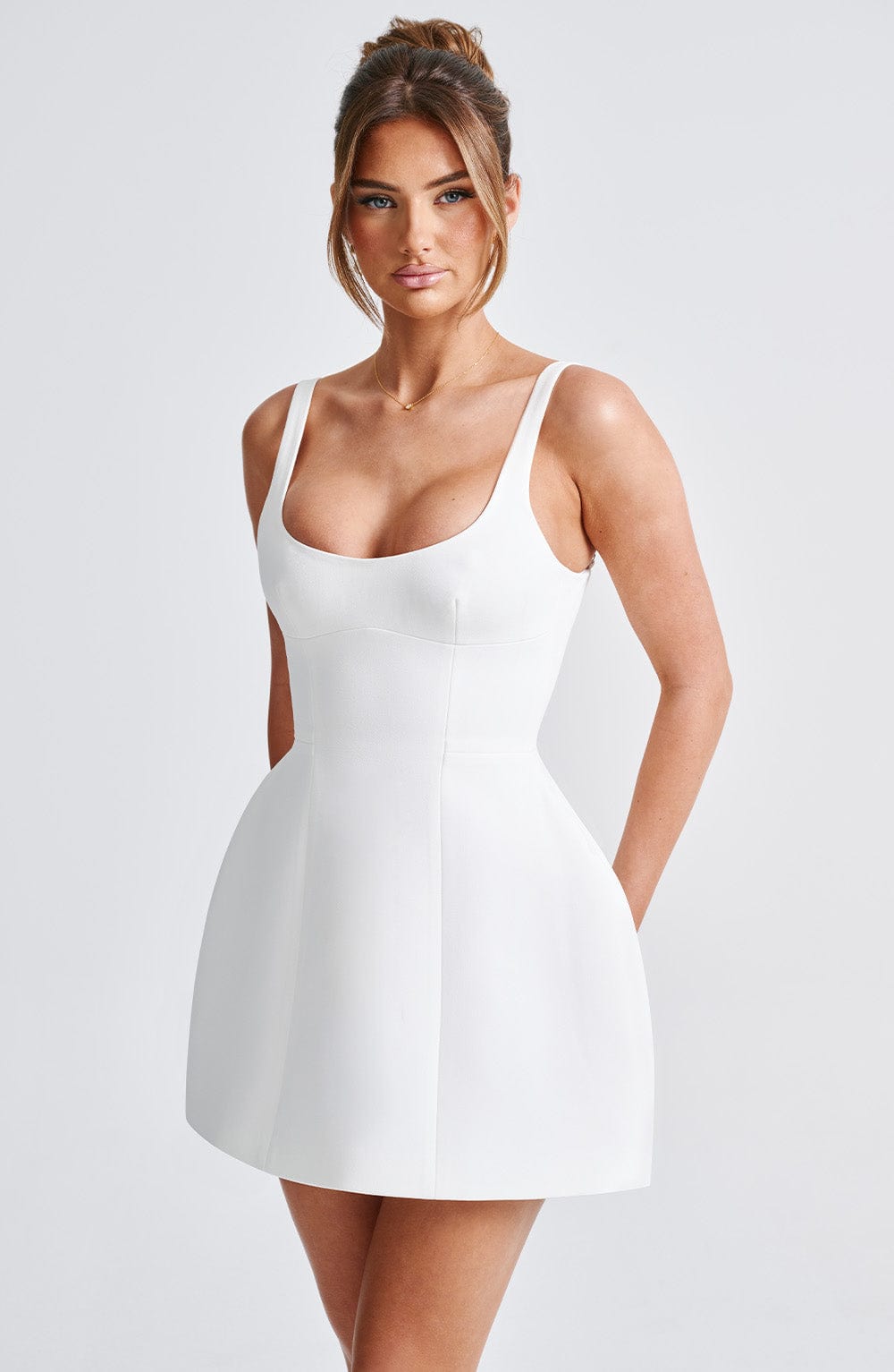 Flourenne Clarette Mini Dress in Ivory