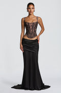 Flourenne Claudine Maxi Skirt in Black