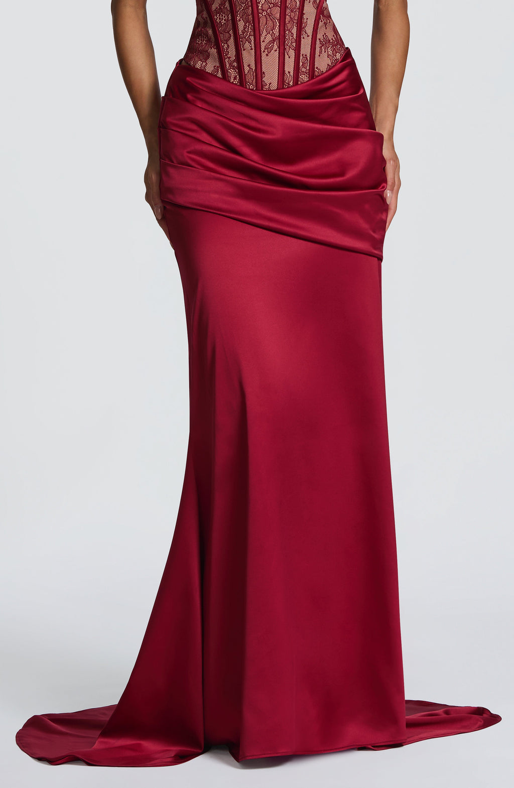 Flourenne Claudine Maxi Skirt in Burgundy