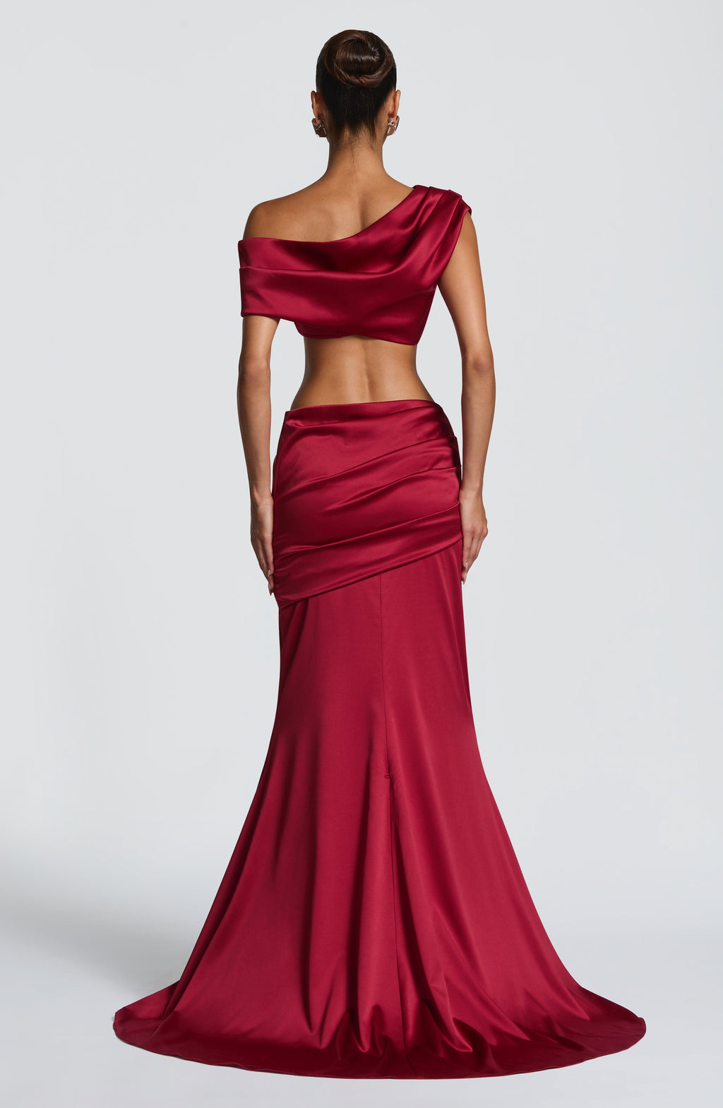 Flourenne Claudine Maxi Skirt in Burgundy