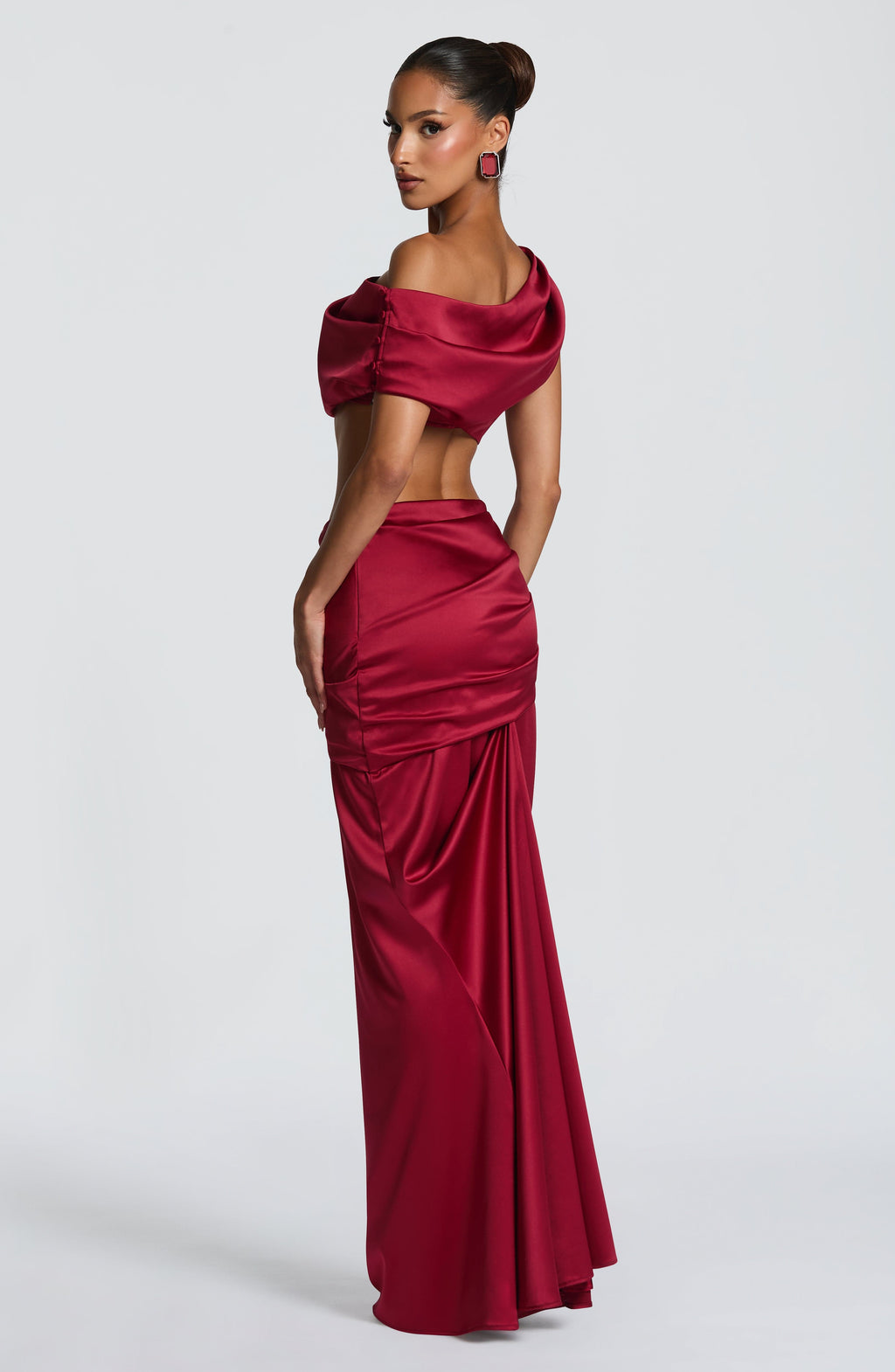 Flourenne Claudine Maxi Skirt in Burgundy
