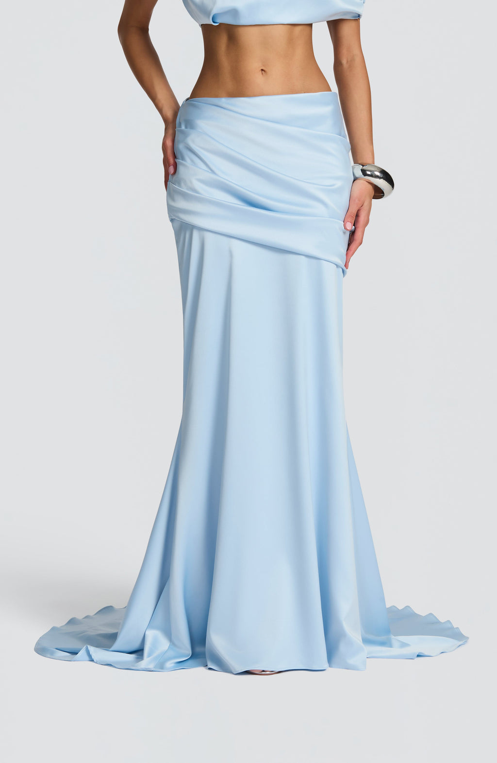 Flourenne Claudine Maxi Skirt in Glacier Blue