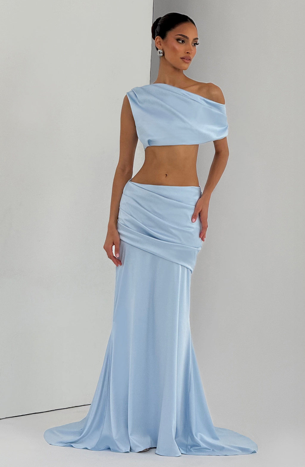 Flourenne Claudine Maxi Skirt in Glacier Blue