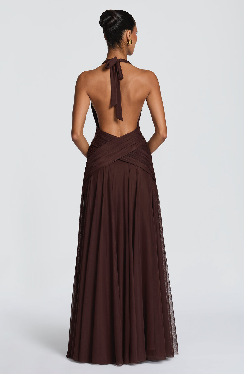 Flourenne Cleora Maxi Dress in Plum Brown