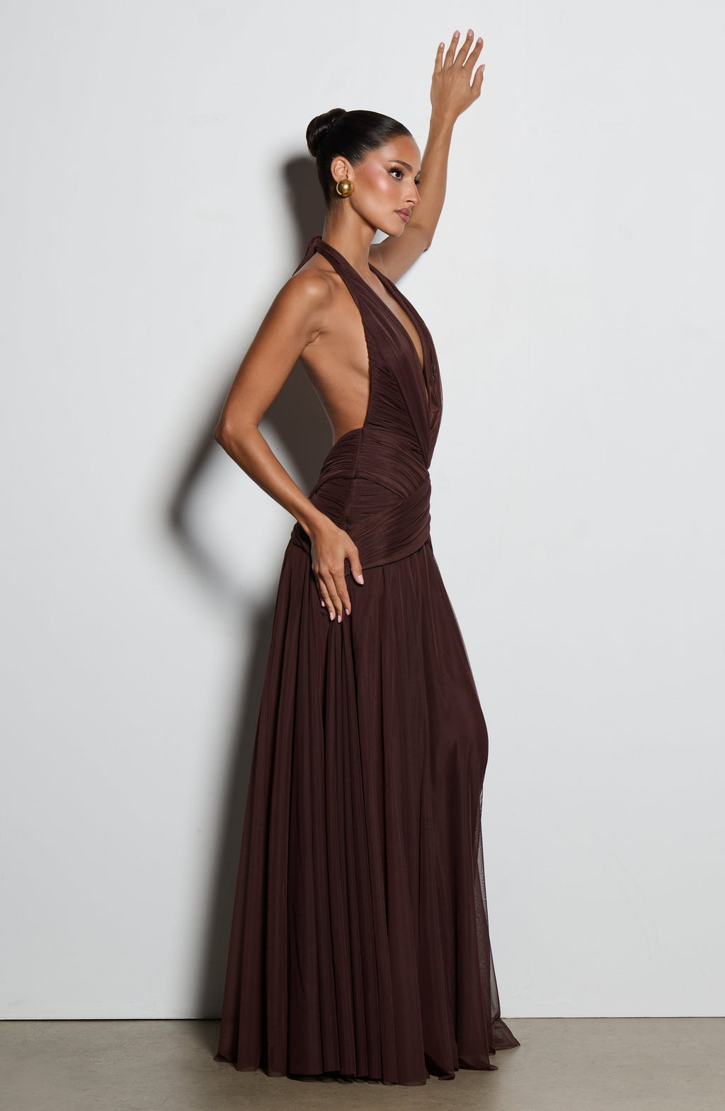 Flourenne Cleora Maxi Dress in Plum Brown