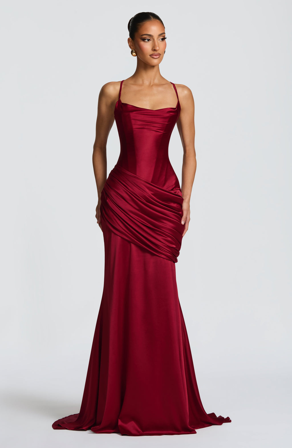 Flourenne Conlia Gown in Burgundy