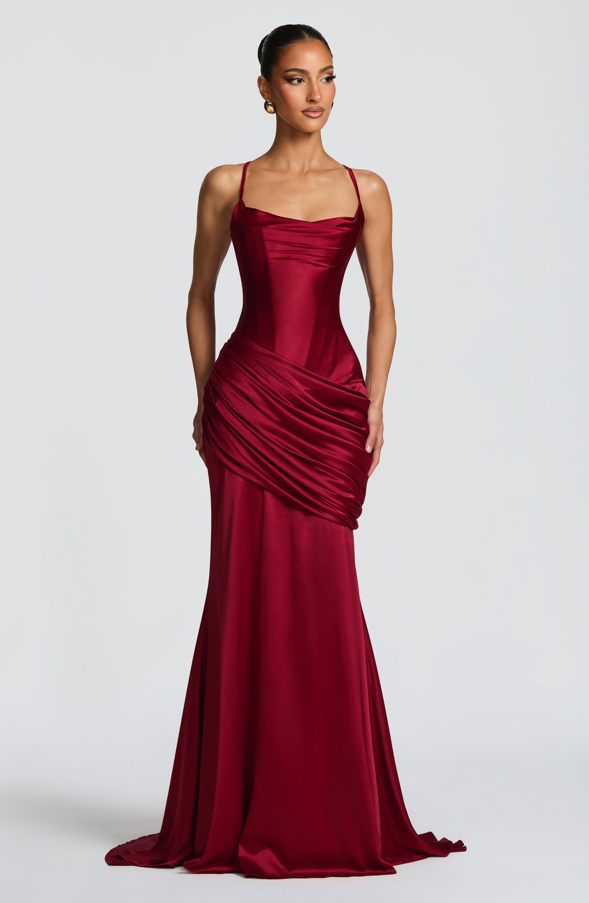 Flourenne Conlia Gown in Burgundy