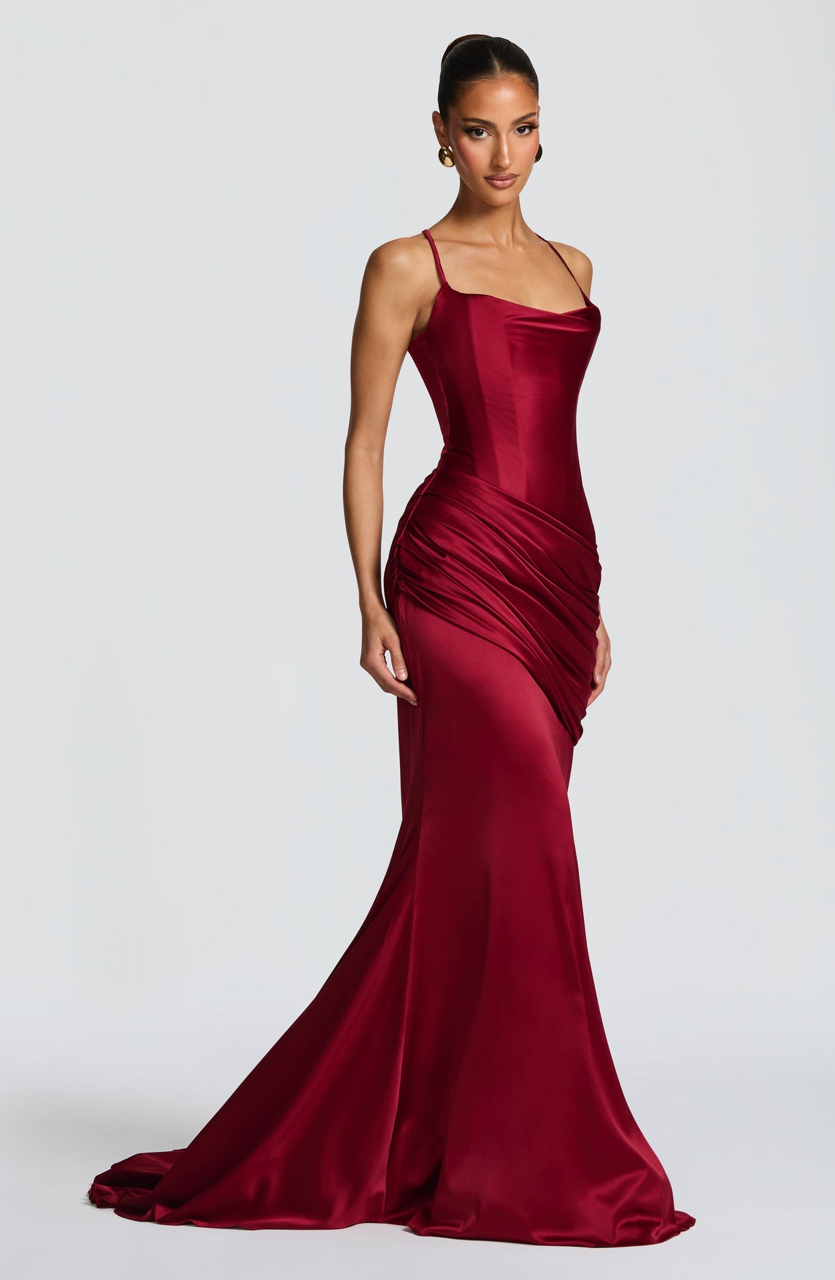 Flourenne Conlia Gown in Burgundy