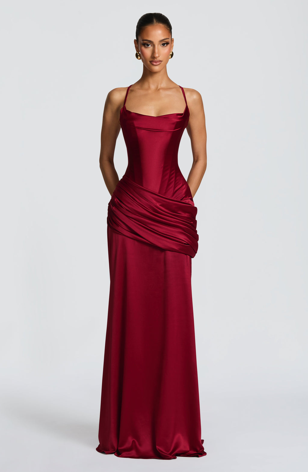 Flourenne Conlia Gown in Burgundy