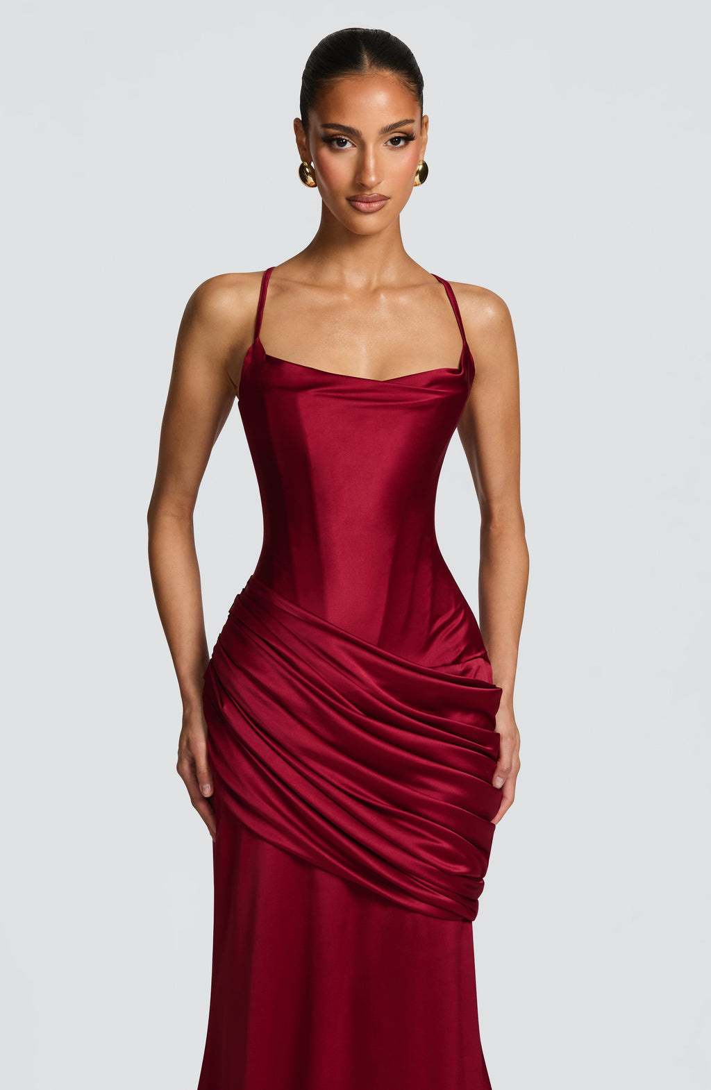 Flourenne Conlia Gown in Burgundy
