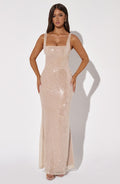 Flourenne Corinna Maxi Dress in Nude