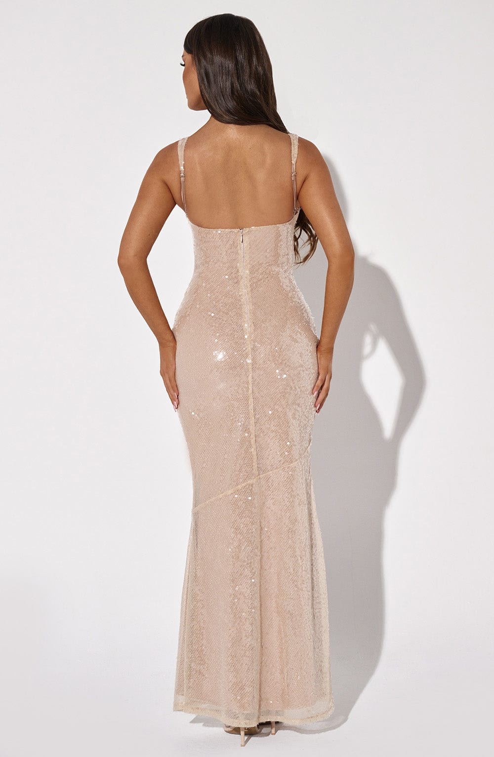 Flourenne Corinna Maxi Dress in Nude