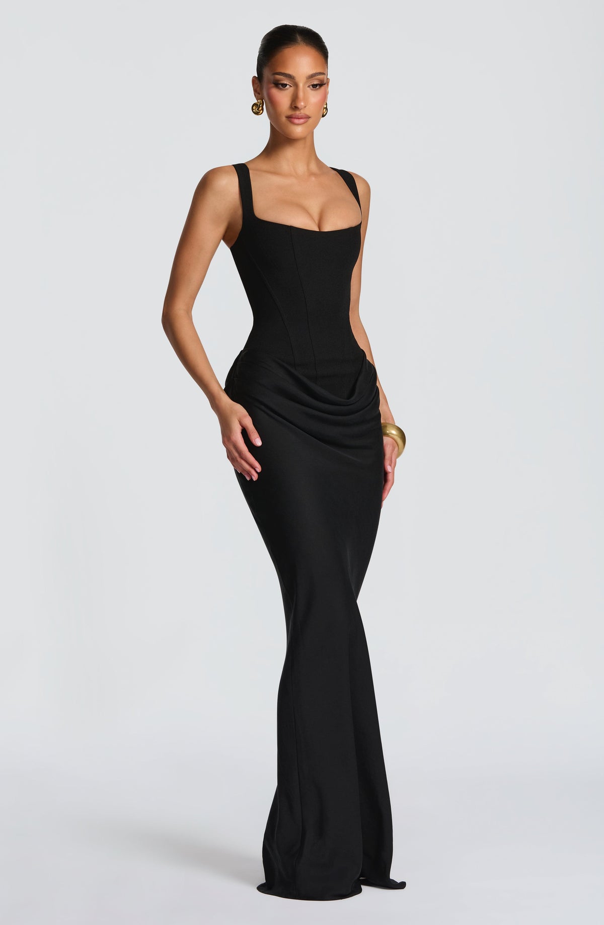 Flourenne Cornalie Maxi Dress in Black