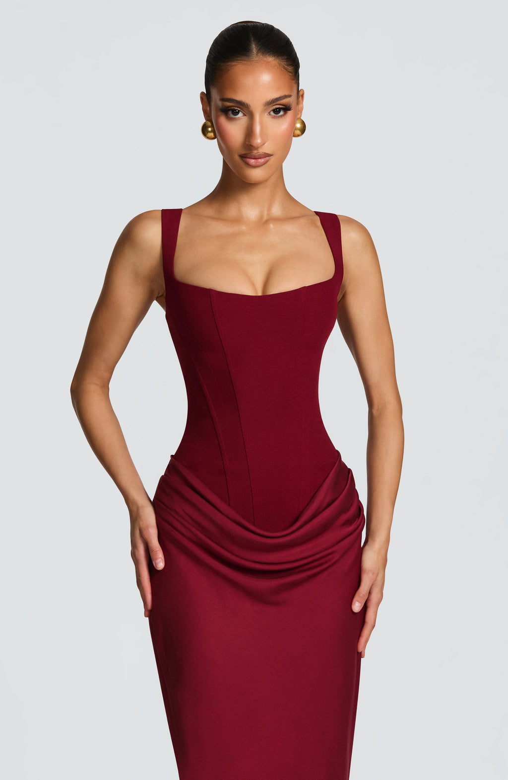 Flourenne Cornalie Maxi Dress in Burgundy