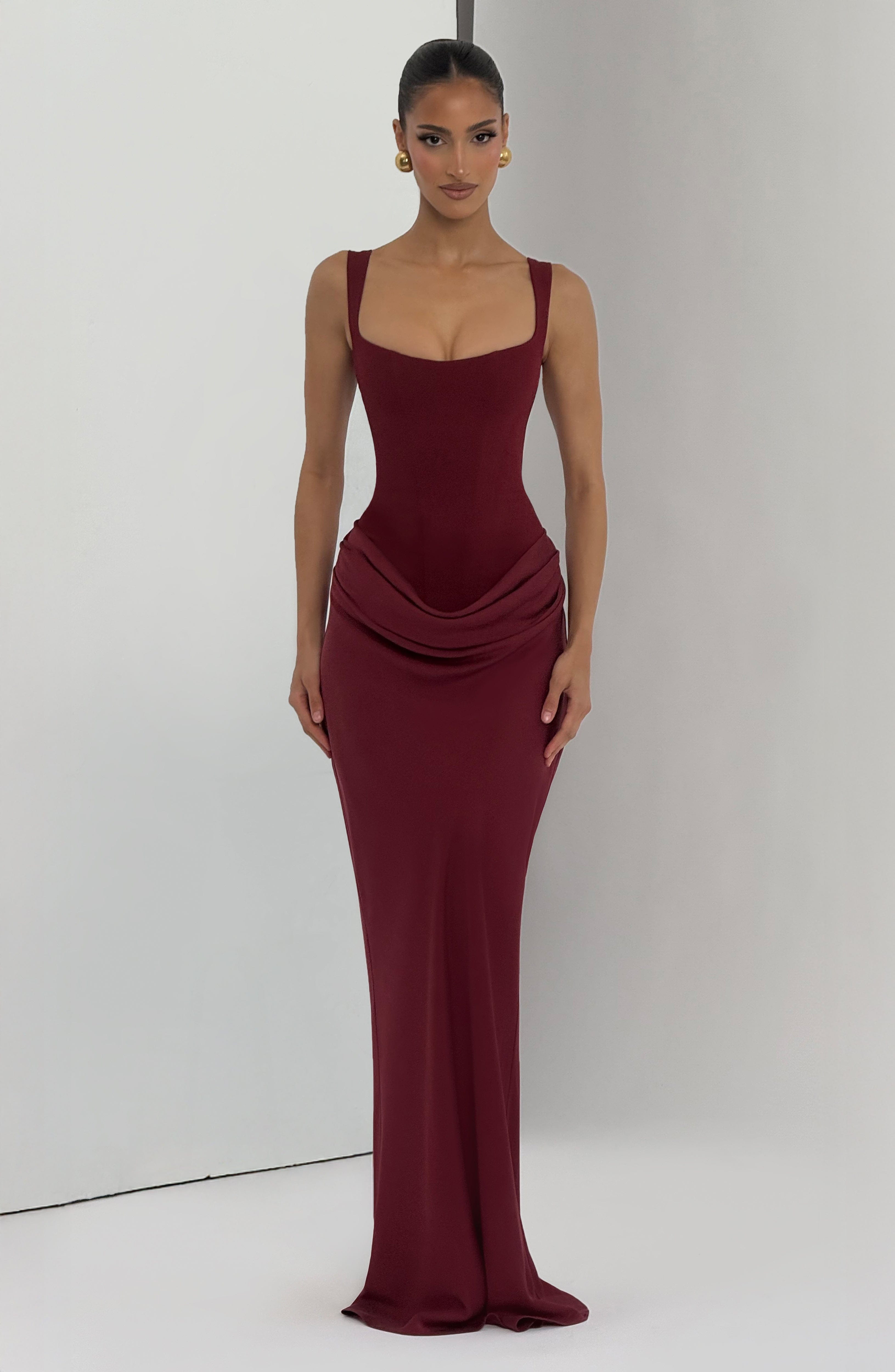 Flourenne Cornalie Maxi Dress in Burgundy