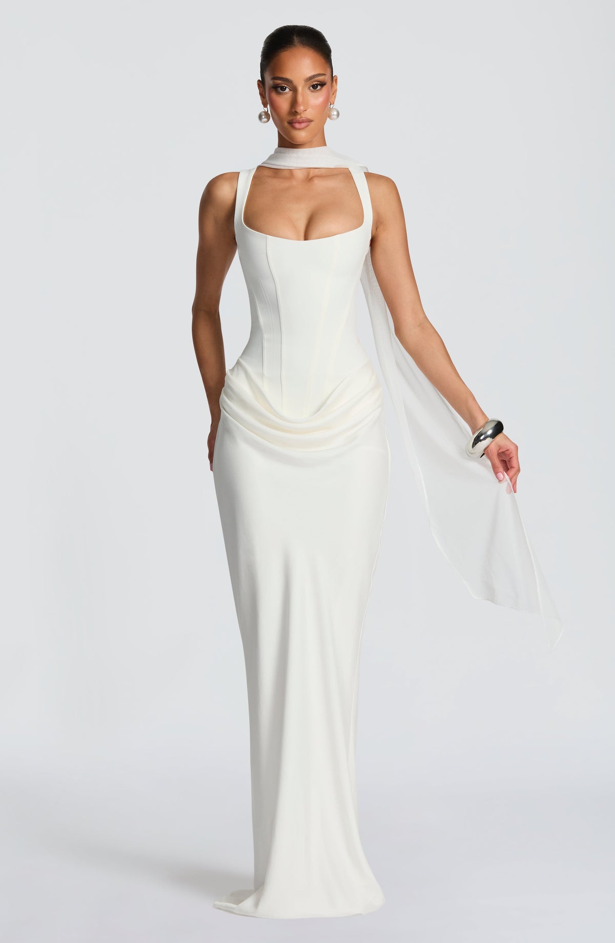 Flourenne Cornalie Maxi Dress in Ivory