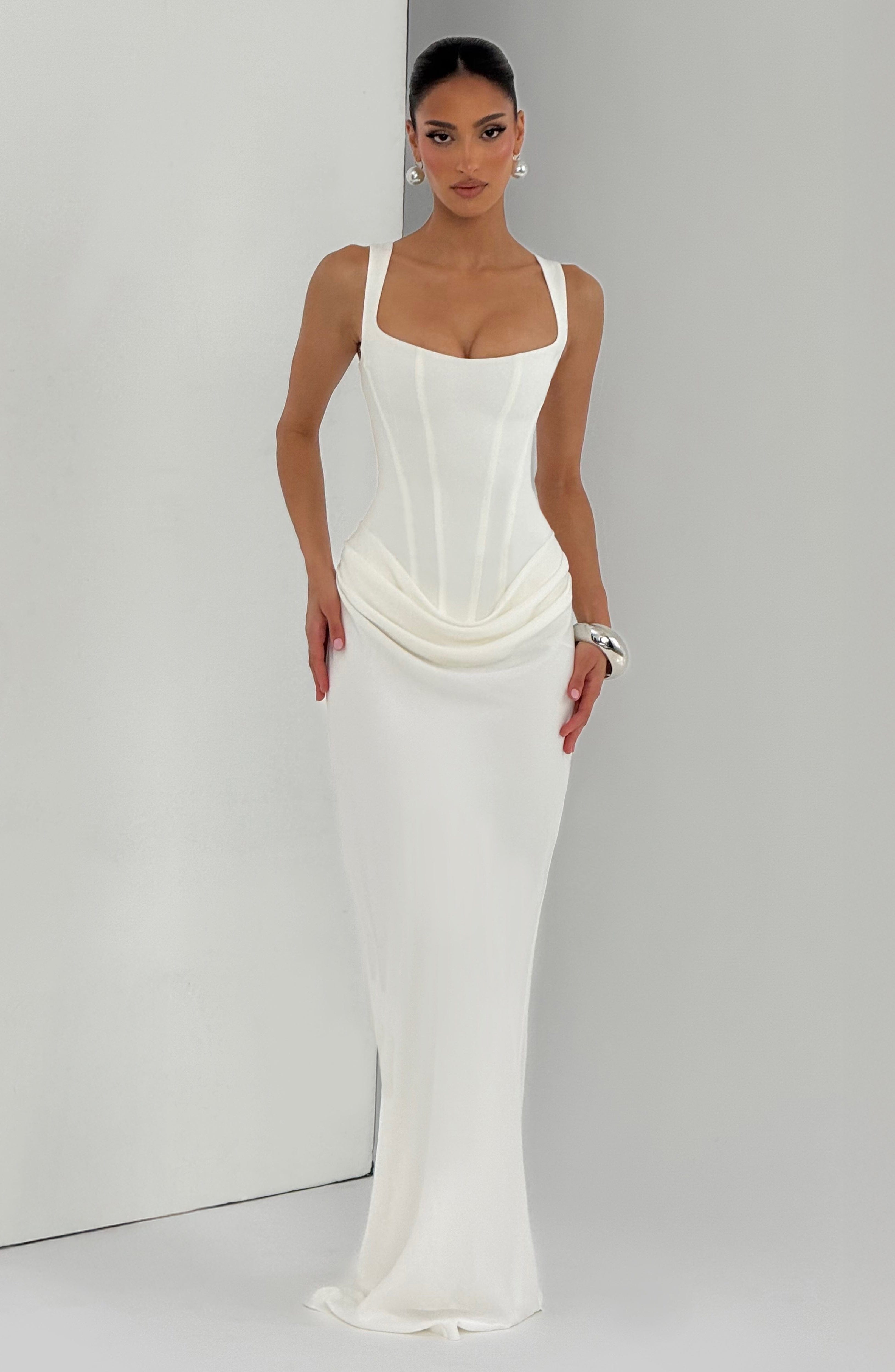 Flourenne Cornalie Maxi Dress in Ivory