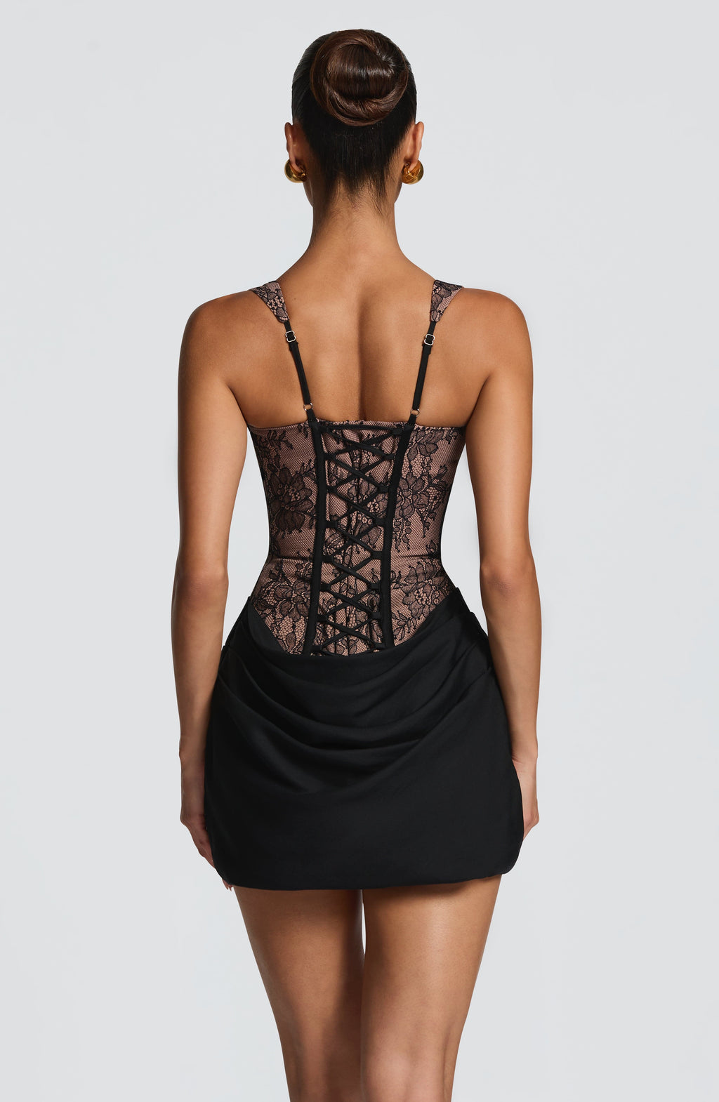 Flourenne Cornessa Mini Dress in Black Lace