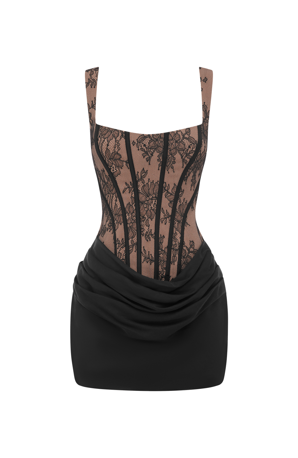 Flourenne Cornessa Mini Dress in Black Lace