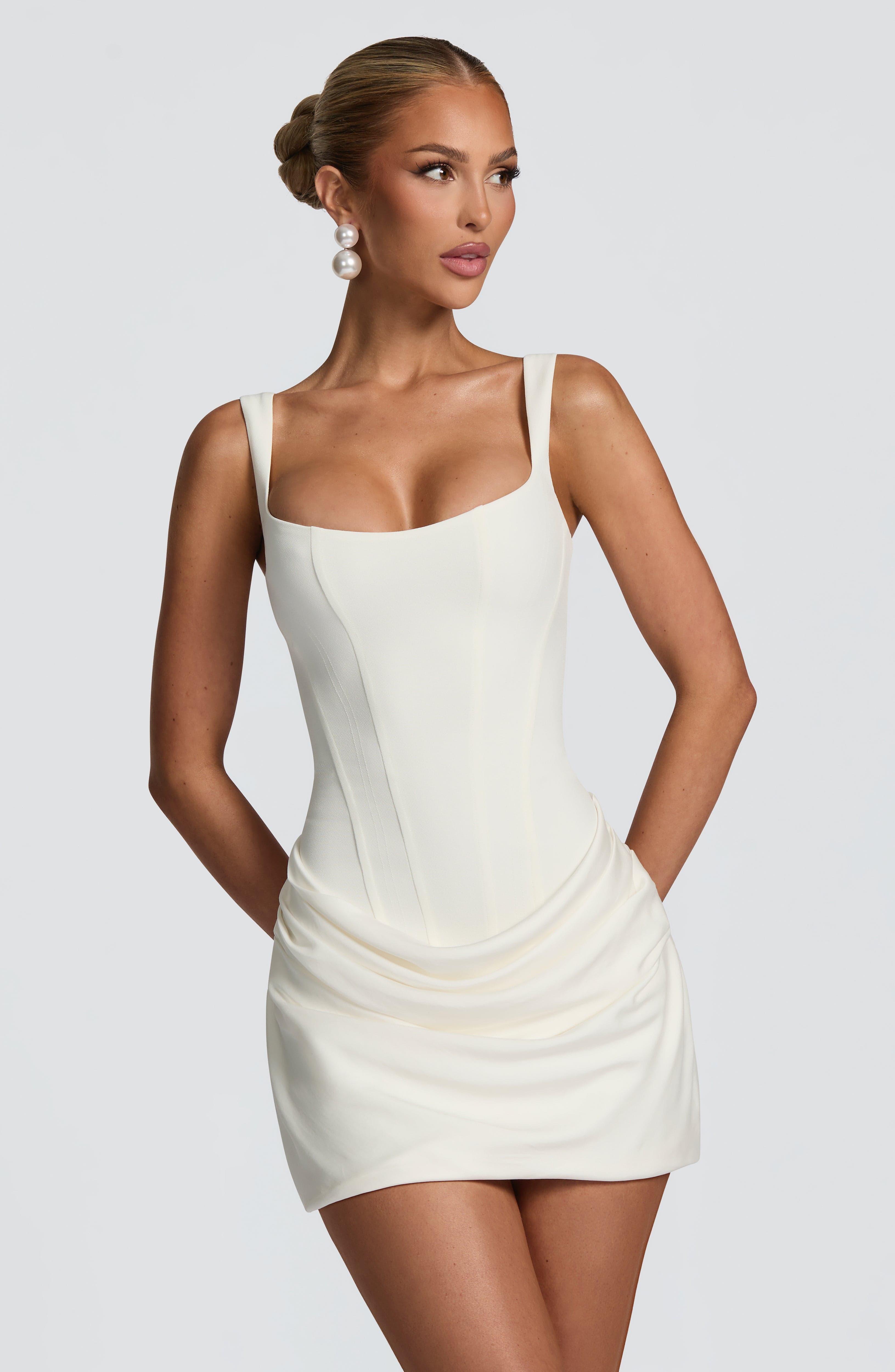 Flourenne Cornessa Mini Dress in Ivory