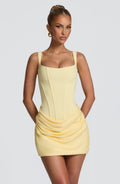 Flourenne Cornessa Mini Dress in Lemon