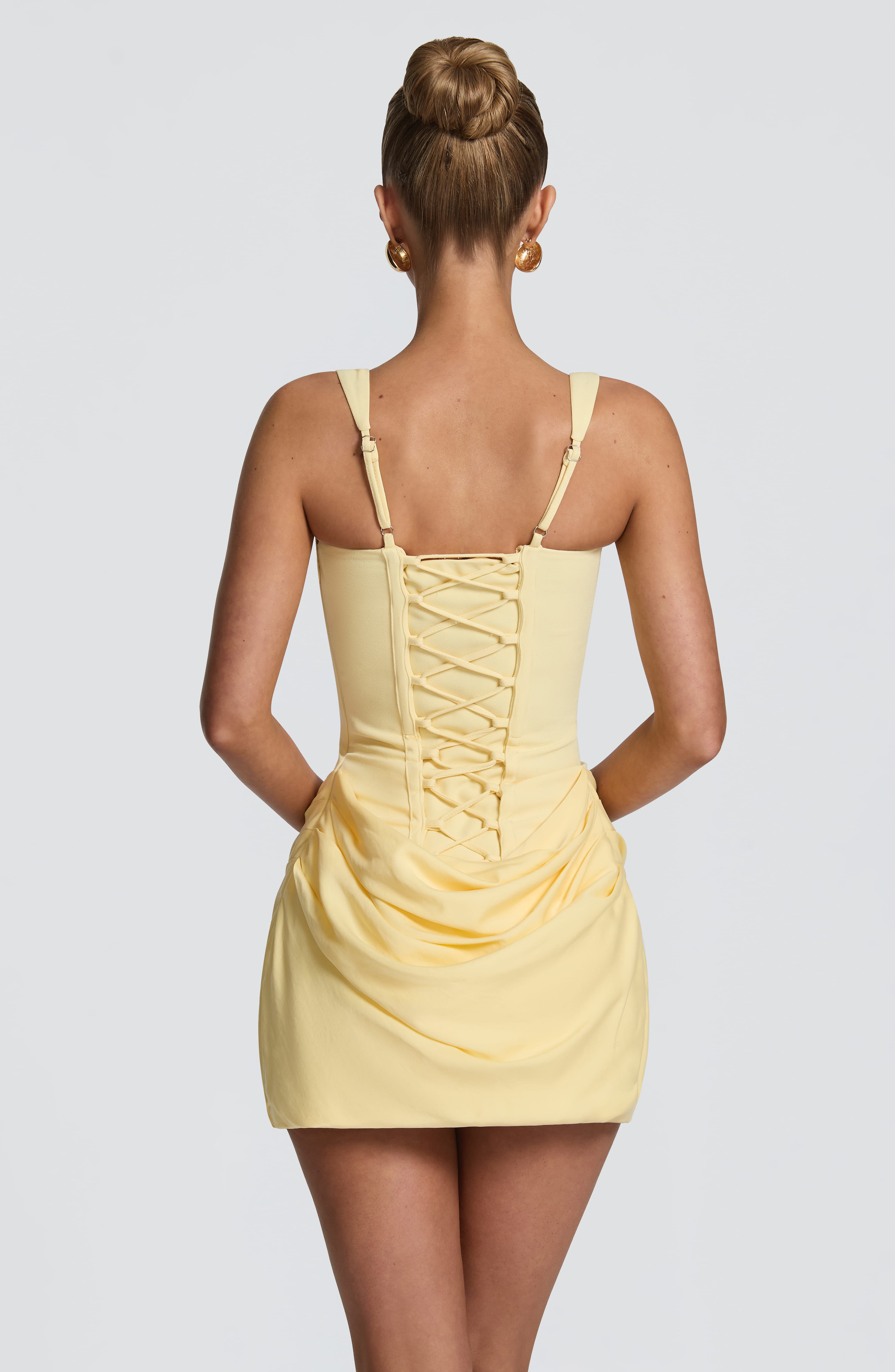 Flourenne Cornessa Mini Dress in Lemon
