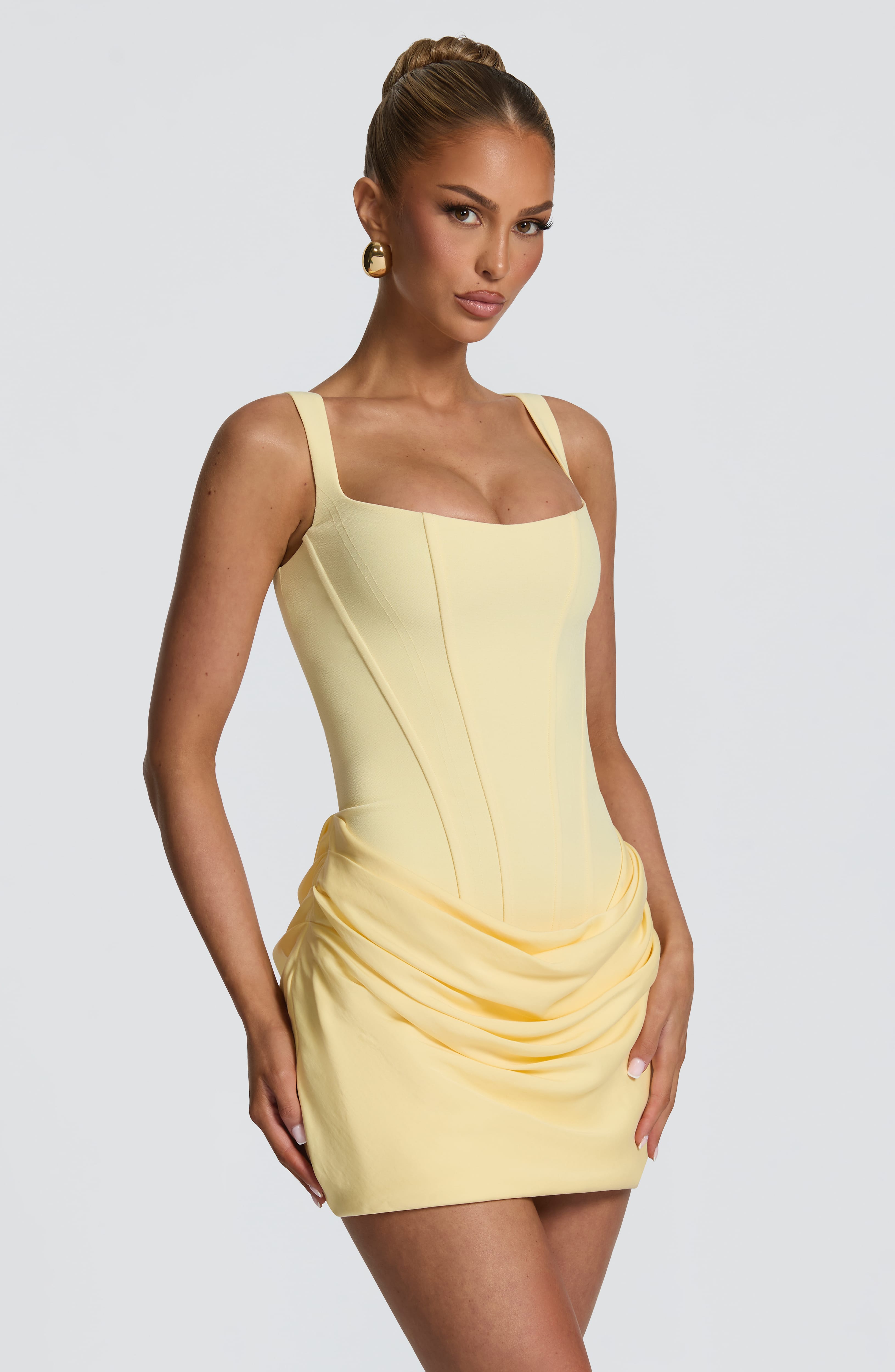 Flourenne Cornessa Mini Dress in Lemon