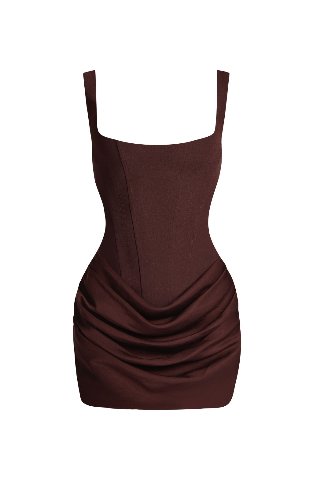Flourenne Cornessa Mini Dress in Plum Brown